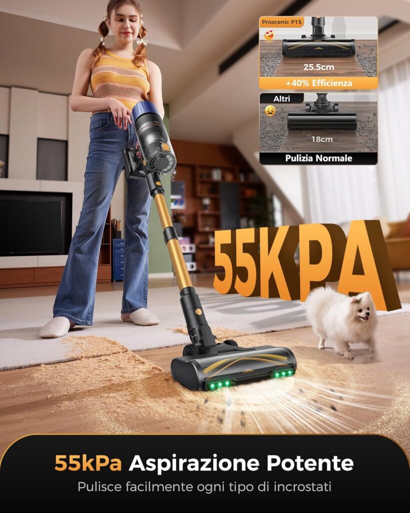 Proscenic P15 recensione aspirazione